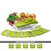 Mandoline Slicer, Coolcha Vegetable Grater & Julienne Slicer Cutter for Cucumber, Onion, Cheese With 7 Thickness Settings Interchangeable Stainless Steel Blades +Food Container - Mandolin