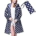 Rain Coat,Waterproof Raincoat,Portable Rain Poncho for Unisex,Women Polka Dot with Pockets (Navy)