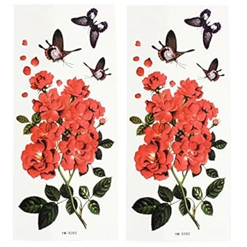 Fleur De Papillon Motif épaule De Tatouage Temporaire 2