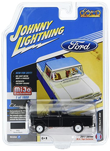 Johnny Lightning 1:64 Mijo Exclusives - Classic Gold - 1959 Ford F-250 Pick Up Black Diecast Toy Car Jlcp7005-24