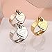 Valentine's Day Gift JINHUI Jewelry 18K Gold/Rose Gold Forever Love Ring With Engraved Heart Charm Jewelry For Women Size 7#, 8#, 9#,10# (Rose Gold, 8)