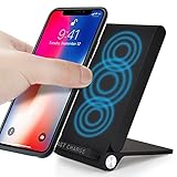 3 Coil Qi Fast Wireless Charging Stand, Foldable Inductive Phone Charger Station Powermat for iPhone 8/ iPhone x, Samsung Galaxy S6-S8/Edge, HTC 8X, Google Nexus 4-7 and more Qi-Enabled devices