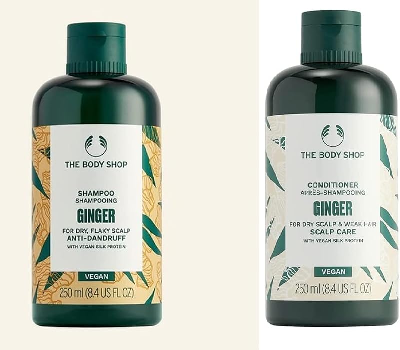 The Body Shop Ginger Shampoo & Conditioner Set 250ml Vegan Itchy Scalp Anti
