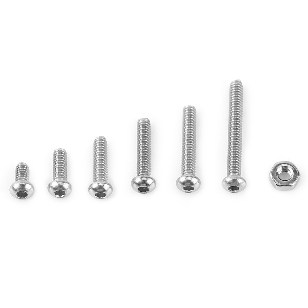 230pcs 304 Stainless Steel Button Head Screws Bolts Nuts Kit m2 screws M2 Bolt and Nut M2 Screws Nuts for Various Purposes, M2 Screws Kit Used Widely on Home and Office Appliance Square Head Bolts