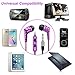 Earphones with mic, Pofesun 2 Pack Braided In-Ear Headphones Headset Earbuds With Microphone and remote control, 3.5mm Jack for iPhone, iPod, iPad, Samsung Galaxy, Nokia, HTC, Nexus - Pink+Purple
