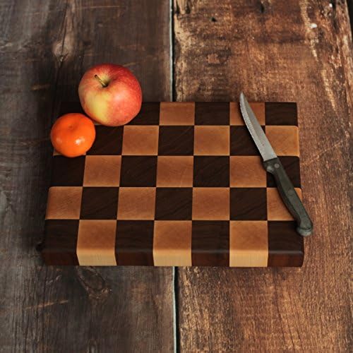 Wood End Grain Cutting Board - Walnut Maple Checkered Cutting Board - Endgrain Cuttingboard - Butcher Block