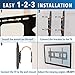 Mount-It! MI-303B Tilt TV Wall Mount Bracket for LCD, LED, or Plasma Flat Screens, 32” – 65” Screen Sizes, HDMI Cable Included, Black