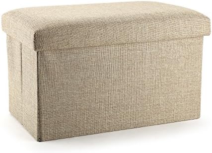 Storage Ottoman, Mee'life Folding Foot Rest Stools Seat Table Ottomans Bench, Storage Containers Organizer with Lids for Office Home Garden(Brown)