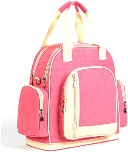 Luisvanita Diaper Bag - Changing Mat - Shoulder Bag Backpack Diaper Tote Bag (Pink+Apricot)