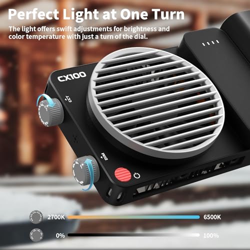 ZHIYUN Cinepeer CX100 LED Video Light [Official] 100W COB Two-Tone Continuous Video Lighting for Photography with Built-in Battery, 2700-6500K, TLCI 97+ CRI 96+, 3840Lux, Reflector, Diffuser