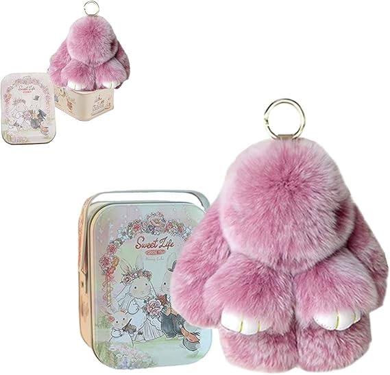 RWSEFK Bunny Lulu keychain with tin, handmade soft
