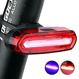 Bicycle Tail Light with USB Rechargeable,(New Design by Xawy)Ultra Red and Blue Bright 6 Modes In One Rear LED Safety Strobe Flashing Light Compatible With Bikes, Helmets, Bags