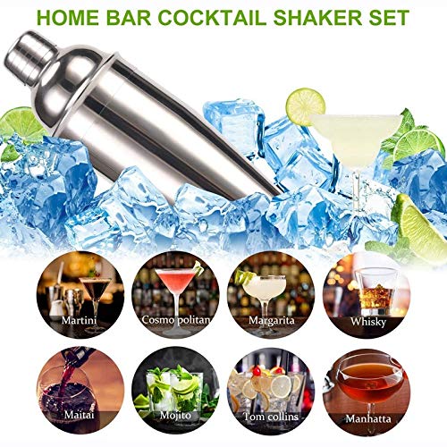 NXYJD Cocktail-Shaker-Set, 12-teiliges Bartender-Kit Bar-Werkzeugbahnen-Zubehör mit Edelstahl-Stand, Home Bartending – Bild 7