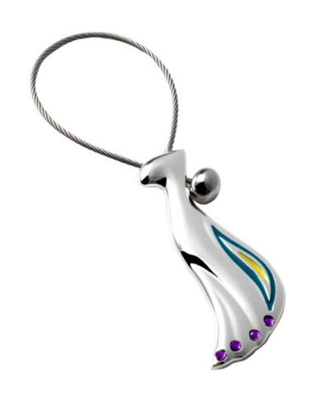 Ten Silver plated peacock keychain cod.EL209 cm 10,5x3x2h by Varotto & Co.