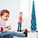 Joy-Leo 5ft Blue Pop Up Christmas Tree with Reflective Sequins, Designed for Small Spaces, Easy to Assemble, Save Your Space & Time, Model JL23