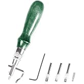 YZLIEZRE 7pcs Pro Adjustable Leather Stitching Groover Leather Edge Bevelers DIY Leathercraft Working Tools