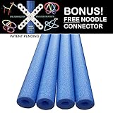 Oodles of Noodles Deluxe Famous Foam Pool Noodles -Made in USA Wholesale 4 Pack Blue