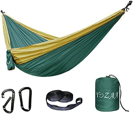 Yozaa XL Double Camping Hammock with Tree Straps - Lightweight Portable Hammock, Parachute Hammocks for Recreation, Camping, Hiking, Backpacking. 118"(L) x 78"(W)