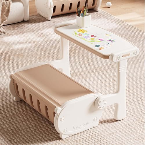 Toddler Table and Chair Set, Foldable and Flip-Up Sofa Mode, Kids Table and Chairs with Storage, for Drawing, Reading, Writing and Playtime,Painting Desktop