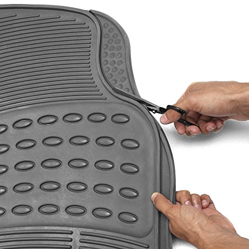 OxGord 5pc Full Set Ridged Rubber Floor Mats, Universal Fit Mat for