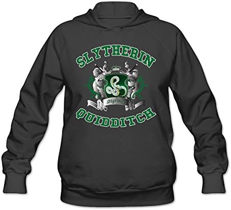 ElishaJ Women's Hoodies Slytherin Quidditch Black Size L