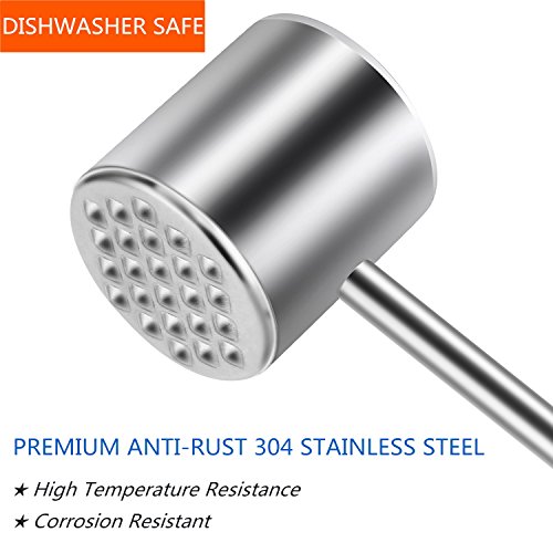 image for isinlive Heavy Duty Meat Hammer Dishwasher Safe Rust-proof 304 Stainle