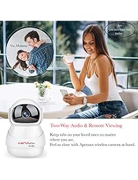 Minany Casa HD1080P Cámara para mascotas, inalámbrica, visión panorámica de 360 grados, WiFi para interiores, visión nocturna, detección de movimiento de audio bidireccional, tecnología de lente de cristal de zoom digital para mascotas, bebés, niñeras, se