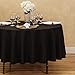 LinenTablecloth 90-Inch Round Polyester Tablecloth Black
