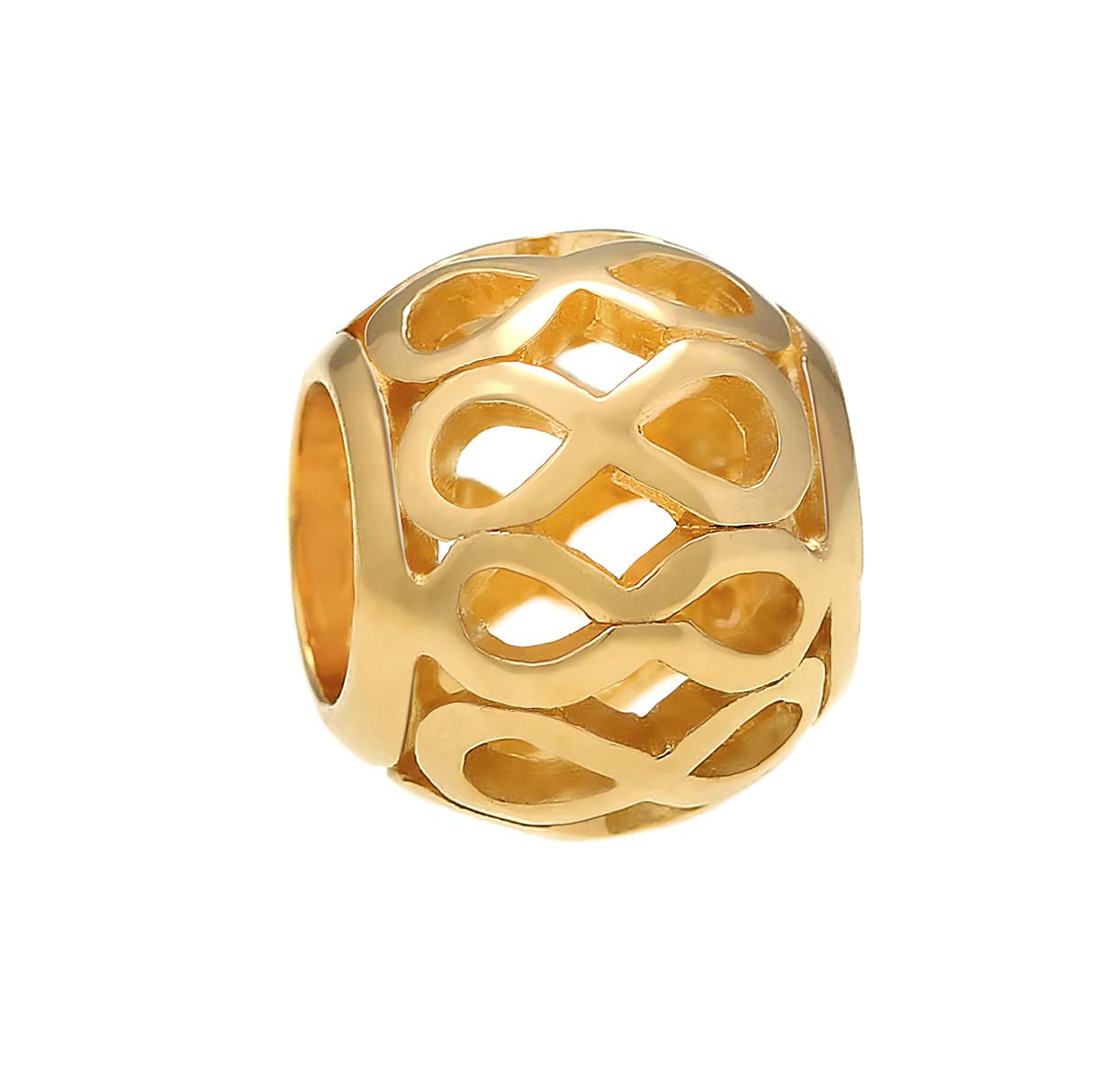 Nenalina Bead Infinity 0401721320 Women's Gold-Plated 925 Sterling Silver Charm with Infinity Design Compatible with Pandora Beads Bracelets - Gold Colour