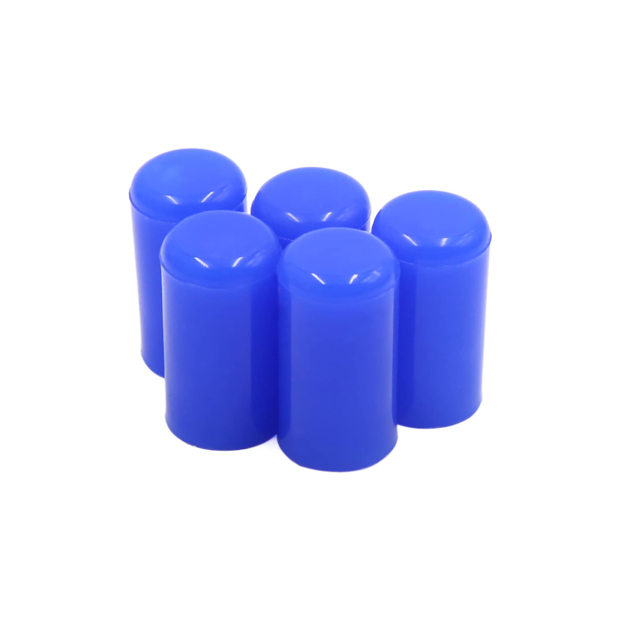 sourcingmap 5Pcs 10mm 3/8" Silicone Blanking Cap Intake Vacuum Hose Bung Blue