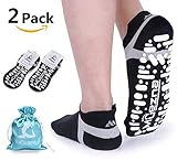 Muezna Non Slip Yoga Socks for Women, Anti-Skid Pilates, Barre, Bikram Fitness Socks with Grips, Size 5-10