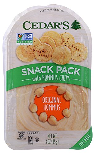 Cedars Mediterranean Food, Hommus Classic Original With Chips, 3 Ounce