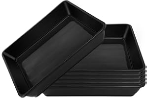 GUGEMEI Square Plant Saucer 4 6 9 10 12 14 16 17Inch, Plant Water Dray Tray, Durable Plastic Plant Trays for Indoors, Plastic Flower Plant Pot Saucer, Plant Drip Tray Outdoors(10 inch, 6 Pack)