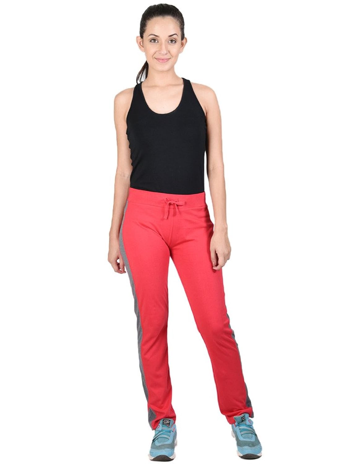 onesport women's 100% cotton jersey red track pants(onsp4re-p)