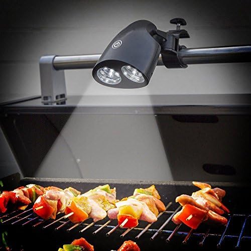 NEW! First Barbecue Grill Light with 10 Super Bright LED Lights - Durable, Weather Resistant, Powerful LED BBQ Light for Any Gas/Charcoal/Electric Grill (Black)