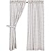 VHC Brands Farmhouse Window Annie Buffalo Check White Lined Short Curtain Panel Pair, Grey