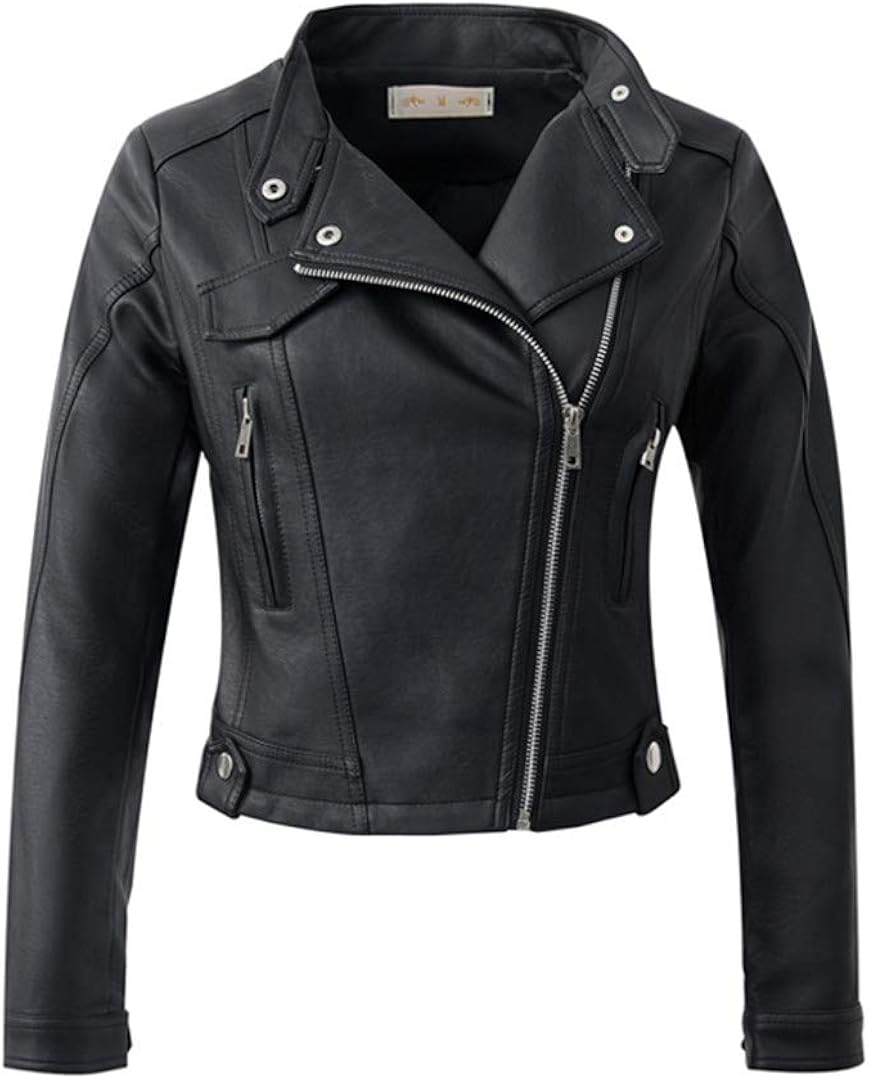 short sleeve leather jacket womens