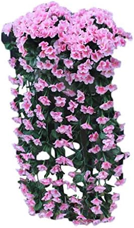 Artificial Hanging Flowers Violet Flower Wall Wisteria Basket Hanging Garland Vine Flowers Fake Silk Orchid