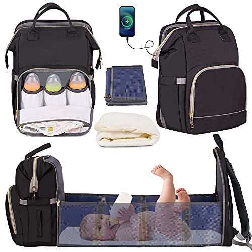 Manrany 3 in 1 Diaper Bag Backpack with Changing Station, Travel