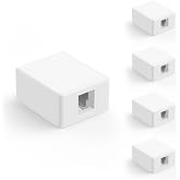 VCELINK RJ45 Surface Mount Box 1-Port, for Cat6 Keystone Jacks, 5-Pack | Ideal Networking Solution for Home &amp; Office, Compatible with UTP Cat6/Cat5e/Cat5 RJ45 Jacks, White Surface Mount Boxes