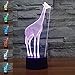 SUPERNIUDB Giraffe 3D Night Light Table Desk Optical Illusion Lamps 7 Color Changing Lights