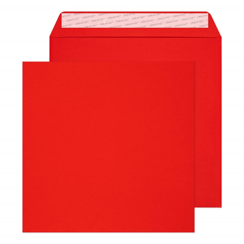 Blake Creative Colour 220 x 220 mm 120 gsm Peel & Seal Wallet Envelopes (506) Pillar Box Red - Pack of 250