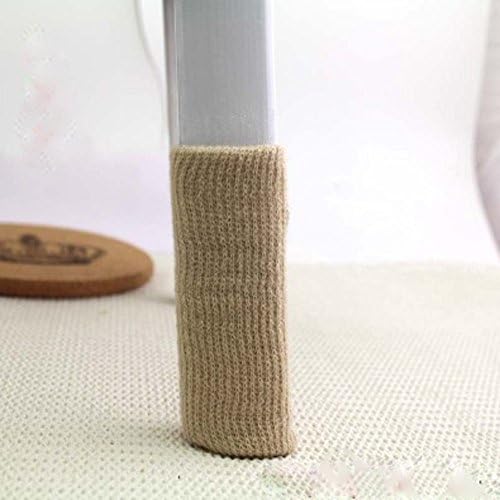 16 PCS Chair/Table Leg Pad Furniture Knit Socks Floor Protector (Beige)