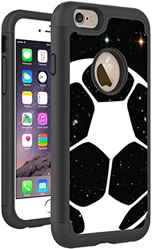 iPhone 6S 6 Case Cover By HybCase Featuring Soccer Ball In Constellation Space Galaxy Stars Fun iPhone 6S Cases For Girls Teens Women