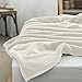 Super Cozy Soft Premium Plush Flannel Fleece Thermal Blanket - King Ivory Throw Lightweight Summer Time Blanket Adult, Perfect for Layering Any Bed, Machine Washable (108