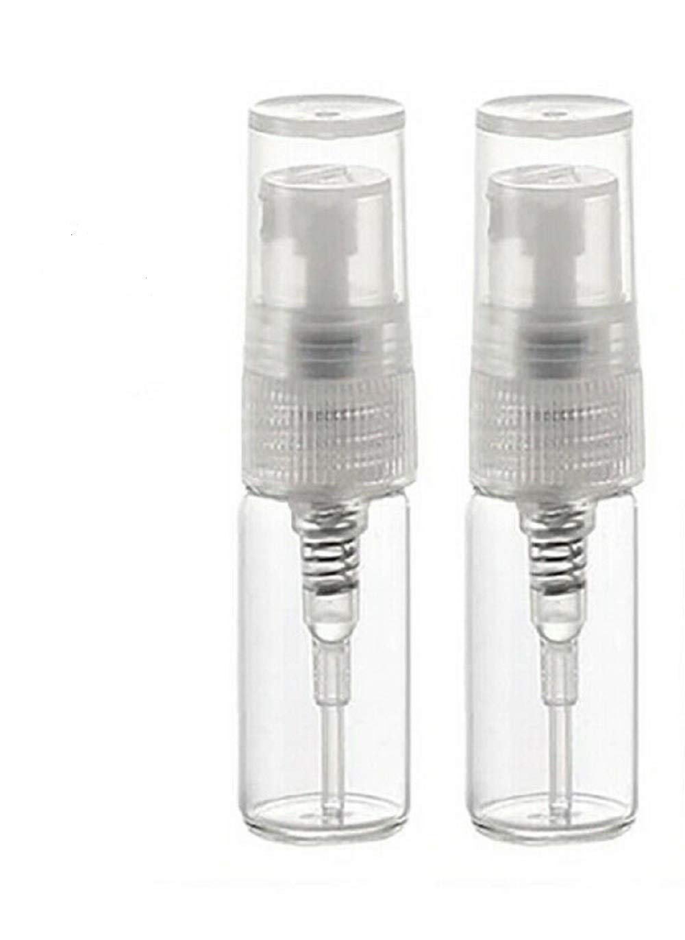 CMJ™ 2 x 3ml CLEAR Glass Spray Bottles Atomiser Travel Perfume Liquid Sample Atomizer UK SELLER