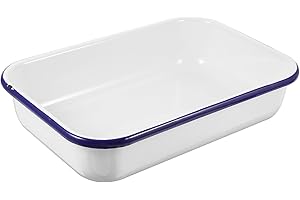Toyvian Non-Stick Enamel Baking Tray Practical Food Storage Pan for Baking, Roasting, and Afternoon Tea