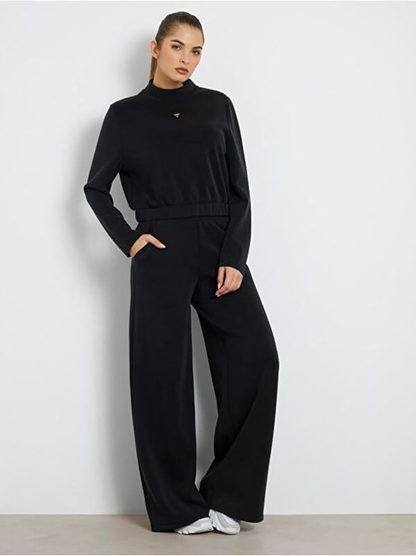Donna Pantalone Palazzo Olympe Wide Leg Pants Regular Fit Nero
