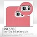S6 Case, Samsung Galaxy S6 Wallet Case, ROOCASE Prestige Premium Synthetic Leather Wallet Case Flip Cover [Stand Feature] with Credit Card ID Holder for Samsung Galaxy S6 (2015), Pink