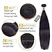 QTHAIR 12A Straight Human Hair Bundles(18 18 20,300g,Natural Black) 100% Unprocessed Human Hair Extensions Indian Straight Virgin Human Hair Bundles